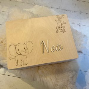 Houten kist met deksel L